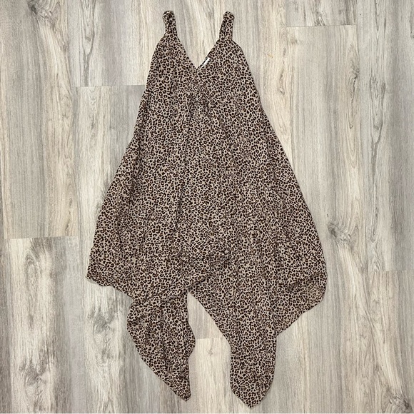 Japna V Neck Leopard Print One Piece Sleeveless Jumpsuit Pants Romper Size S - Picture 1 of 6